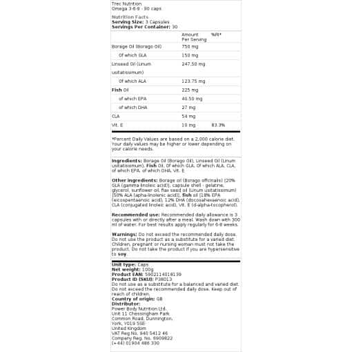 Trec Nutrition - Omega 3-6-9 - 90 Kapseln – Bild 2
