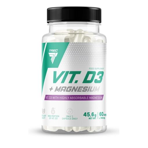 Trec Nutrition - Vitamin D3 + Magnesium - 60 caps