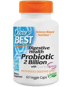 Doctor's Best - Digestive Health Probiotic 2 Billion with LactoSpore - 60 vcaps