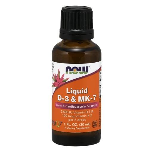 NOW Foods - Liquid D-3 & MK-7 - 30 ml.