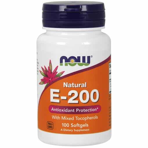 NOW Foods - Vitamin E-200 - Natural (Mixed Tocopherols) - 100 softgels