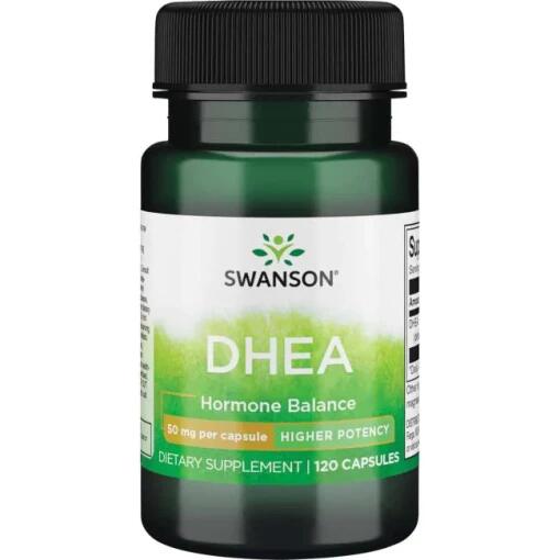 Swanson - DHEA 50mg, 120 Kapseln - Nahrungsergänzungsmittel für hormonelle Balance und Energieunterstützung