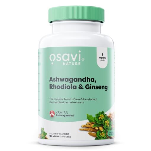 Osavi - Ashwagandha + Rhodiola & Ginseng - 120 vegan capsules