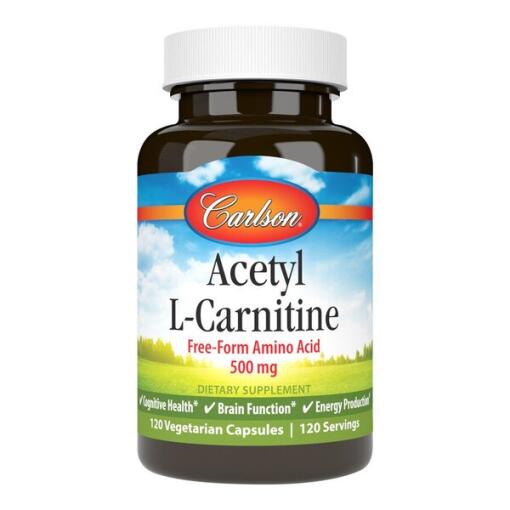 Carlson Labs - Acetyl-L-Carnitin, 500 mg - 120 vegetarische Kapseln