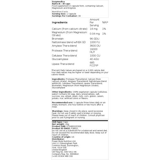 Enzymedica - Natto-K - 30 Kapseln – Bild 2