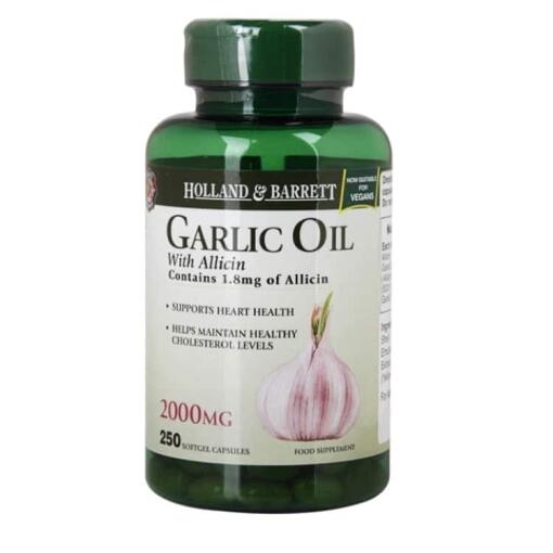 Holland & Barrett - Knoblauchöl mit Allicin, 2000 mg - 250 Kapseln