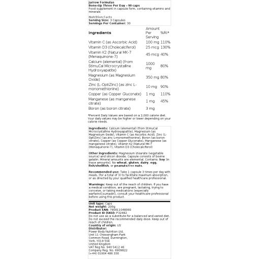Jarrow Formulas - Bone-Up Drei am Tag - 90 Kapseln – Bild 2