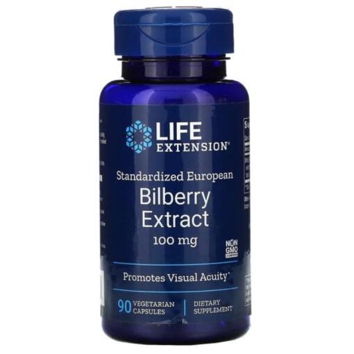 Life Extension - Standardisierter europäischer Blaubeerextrakt, 100mg - 90 Kapseln