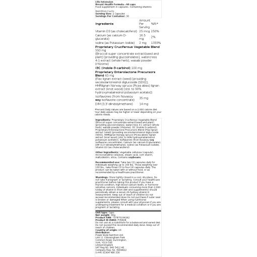 Life Extension - Brustgesundheitsformel - 60 Kapseln – Bild 2