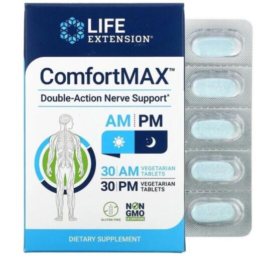 Life Extension - ComfortMax - 30 AM + 30 PM vegetarische Tabletten