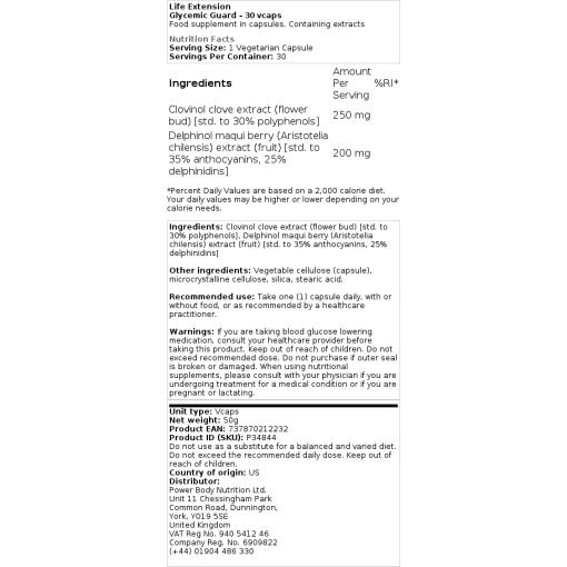 Life Extension - Glykämischer Schutz - 30 Kapseln – Bild 2