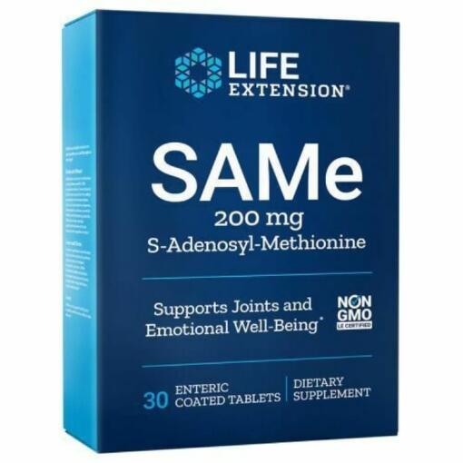 Life Extension - SAMe S-Adenosylmethionin, 200 mg - 30 magensaftresistente Tabletten