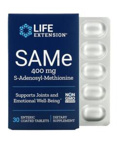 Life Extension - SAMe S-Adenosylmethionin, 400 mg - 30 magensaftresistente Tabletten