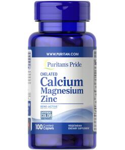Puritan's Pride - Calcium, Magnesium og Zink - 100 tabletter