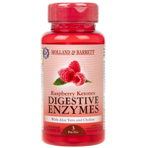Holland & Barrett - Himbeerketone, Verdauungsenzyme - 60 Kapseln