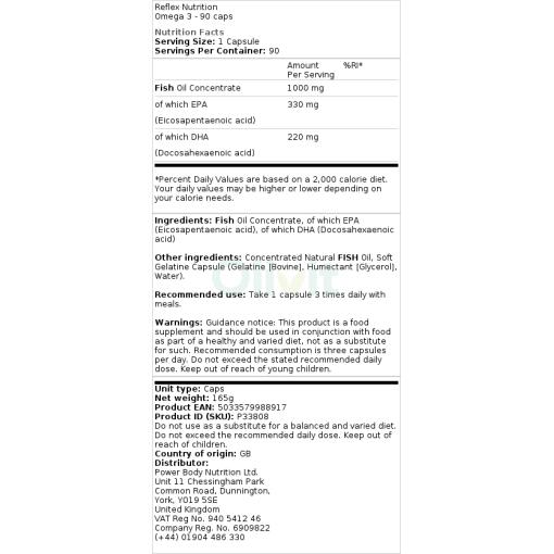 Reflex Nutrition - Omega-3 - 90 Kapseln – Bild 2