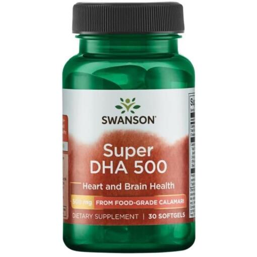 Swanson - Super DHA 500 aus Lebensmittelqualität Tintenfisch - 30 Weichkapseln