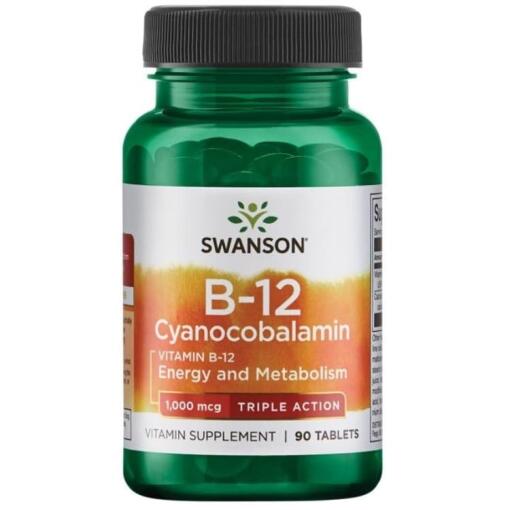 Swanson - Vitamin B-12 Cyanocobalamin, 1000 mcg Dreifachwirkung - 90 Tabletten