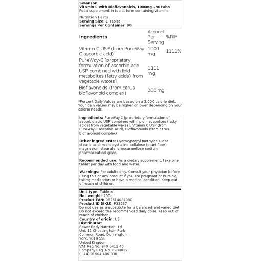 Swanson - Vitamin C mit Bioflavonoiden – Bild 2