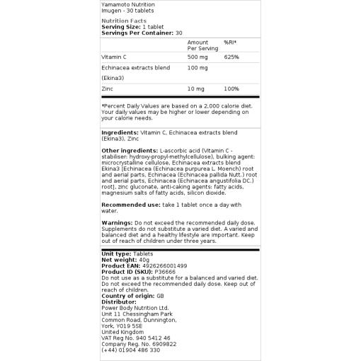 Yamamoto Research - Imugen - 30 Tabletten – Bild 2