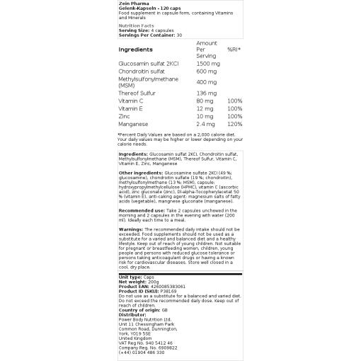 Zein Pharma - Gelenkkapseln - 120 Kapseln – Bild 2