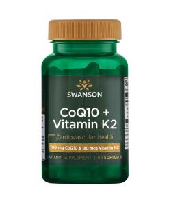 SWANSON CoQ10 100mg + Witamina  K2 180mcg 60sgels