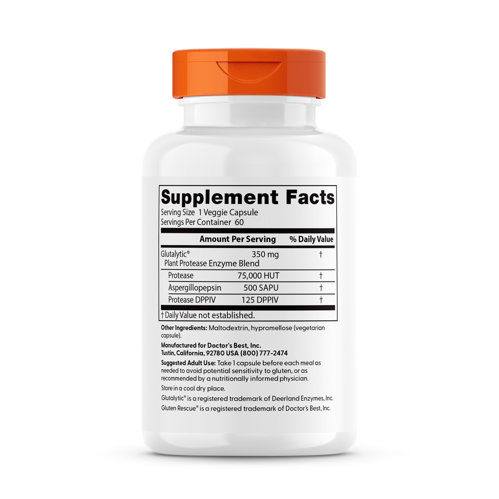 Doctor's Best - Glutenrettung mit Glutalytic - 60 Kapseln – Bild 3
