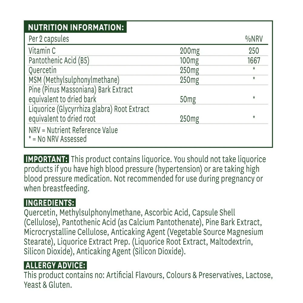 Natures Aid - Quercetin-Formel (90 Kapseln) – Bild 2