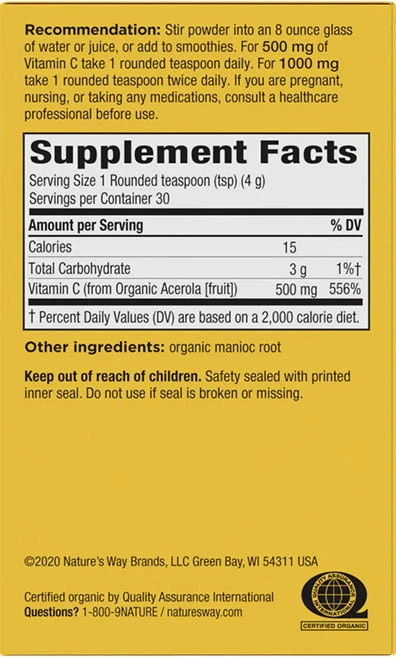 Nature's Way - Alive!® Fruchtquellen-Vitamin-C-Getränkepulver (120 g) – Bild 2