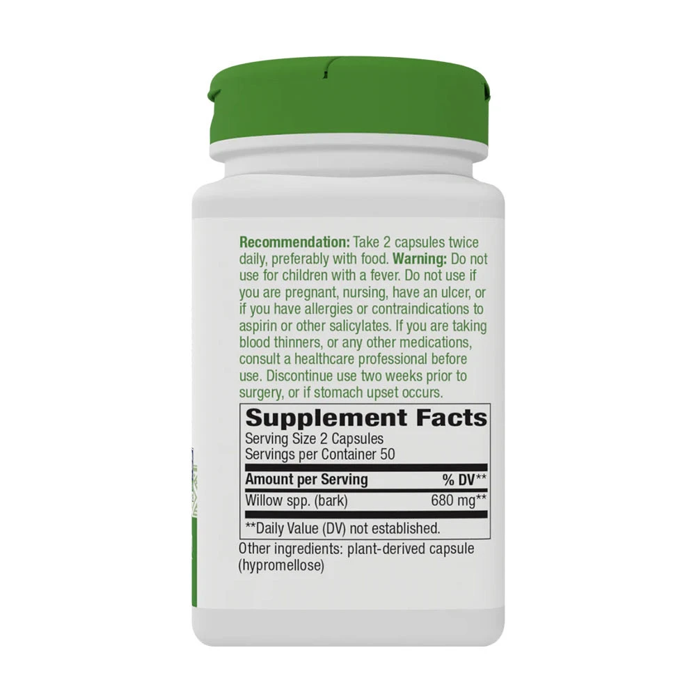 Natures Way - Weidenrindenextrakt (100 vegetarische Kapseln) – Bild 2