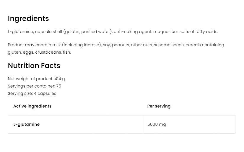 OstroVit - OstroVit Glutamin 5000 mg (300 Kapseln) – Bild 2