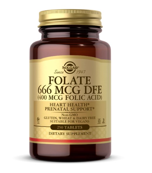 SOLGAR Folate 666 mcg DFE (400 mcg Folic Acid) (250 tabs)
