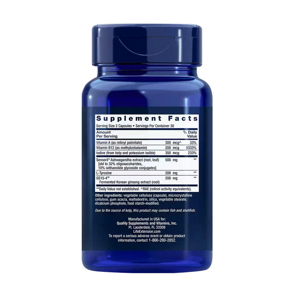 Life Extension - Dreifachwirkung Schilddrüse - 60 Kapseln – Bild 2