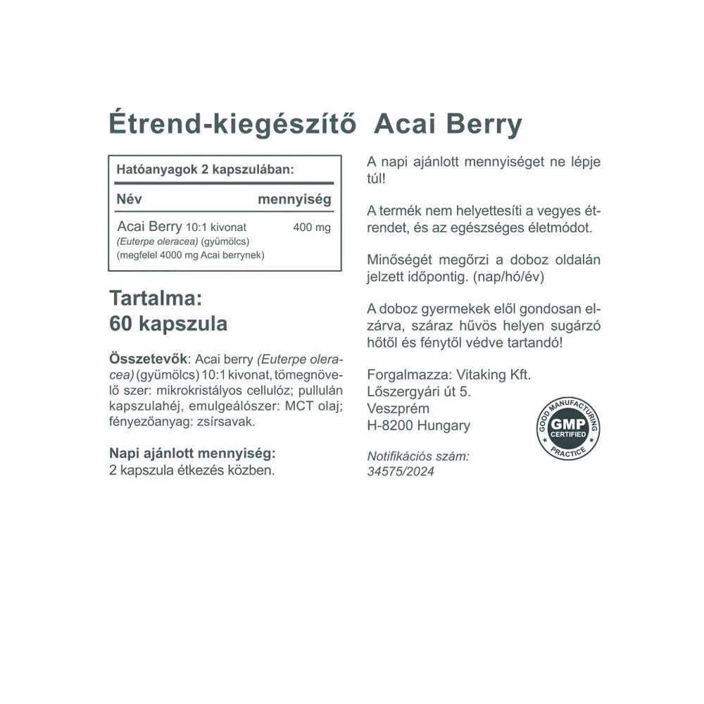 Vitaking - Acai-Beere 3000 mg (60 Weichkapseln) – Bild 2