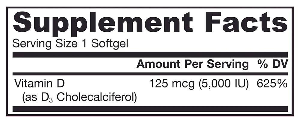 5000 IU - 100 softgels