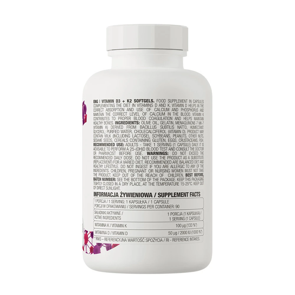 OstroVit - Vitamin D3 + K2 - 90 Weichkapseln – Bild 2