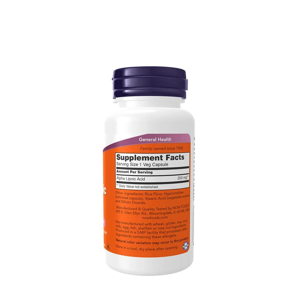 NOW Foods - Alpha-Liponsäure 250 mg - 60 Kapseln für optimale Gesundheit und Wohlbefinden – Bild 2