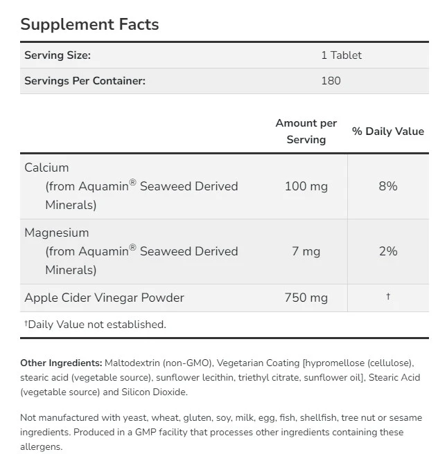 NOW Foods - Apfelessig 750 mg Extra-Stärke - 180 Tabletten – Bild 4