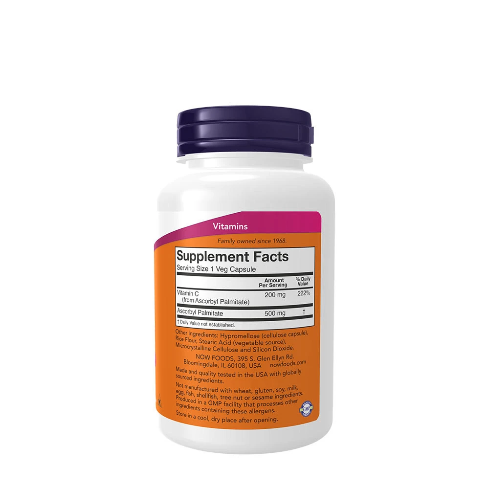 NOW Foods - Ascorbylpalmitat, 500 mg - 100 Kapseln – Bild 4