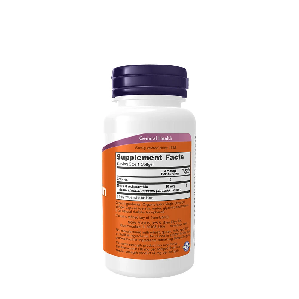 NOW Foods - Astaxanthin, 10 mg - 60 Weichkapseln – Bild 2