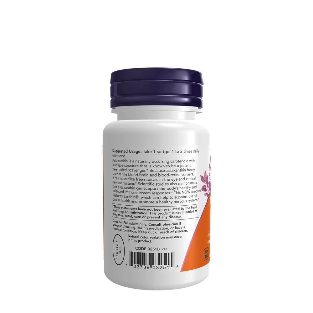 NOW Foods - Astaxanthin, 4 mg - 60 pflanzliche Weichkapseln: Natürliches Antioxidans für gesunde Haut und mehr Energie – Bild 5