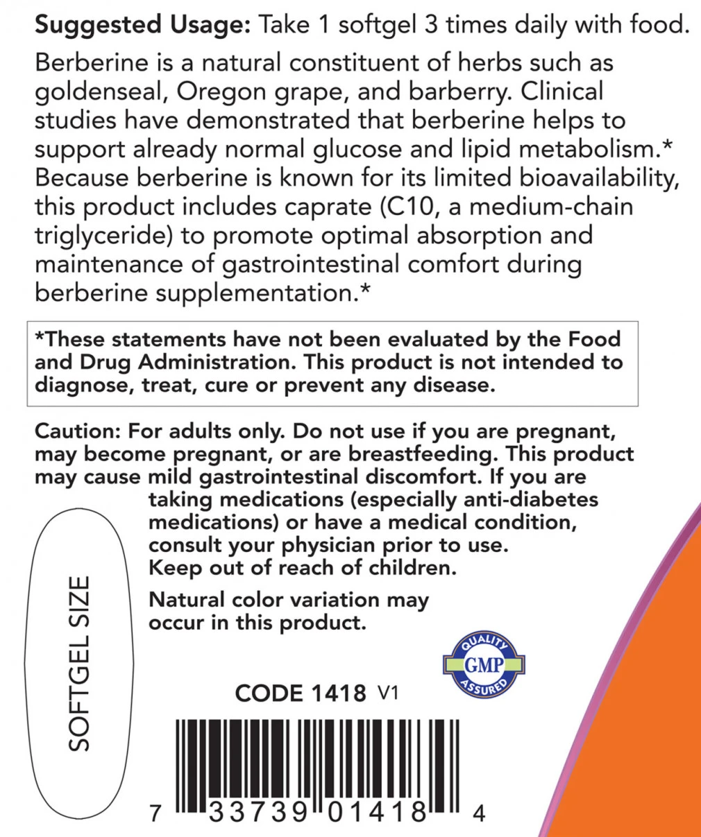 NOW Foods - Berberin zur Glukoseunterstützung - 90 Weichkapseln – Bild 10