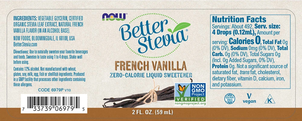 NOW Foods - Better Stevia Flüssig, Französische Vanille - 59 ml – Bild 4