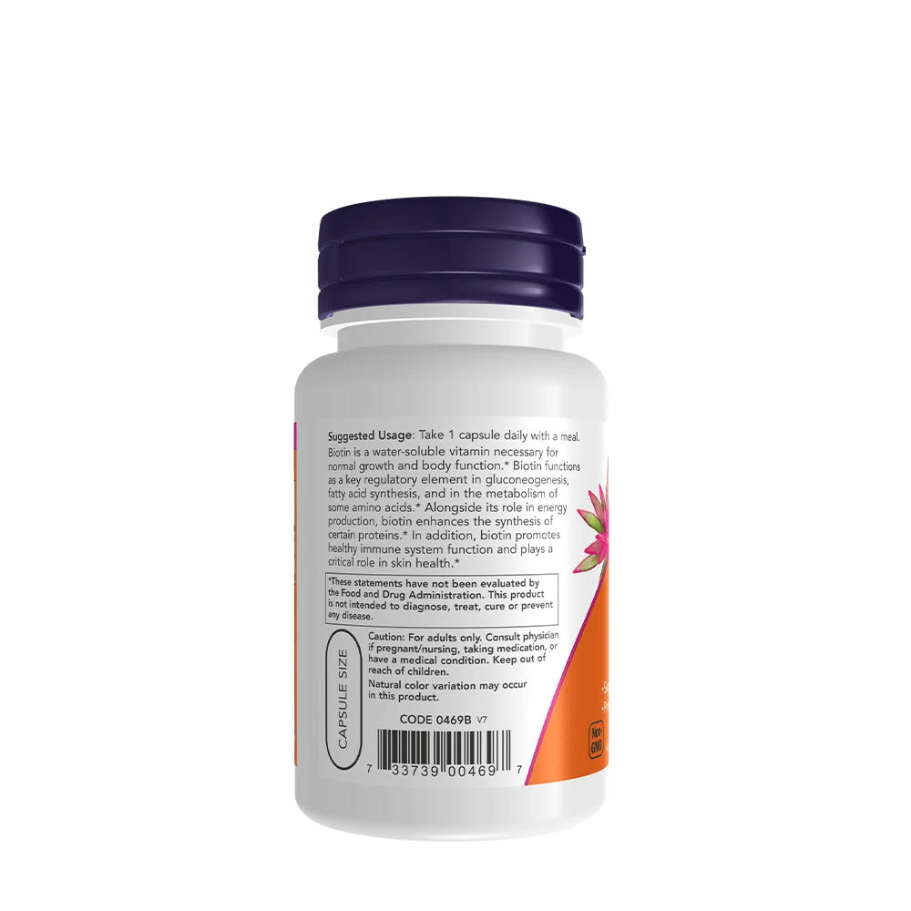 NOW Foods - Biotin, 1000 mcg - 100 Kapseln – Bild 3