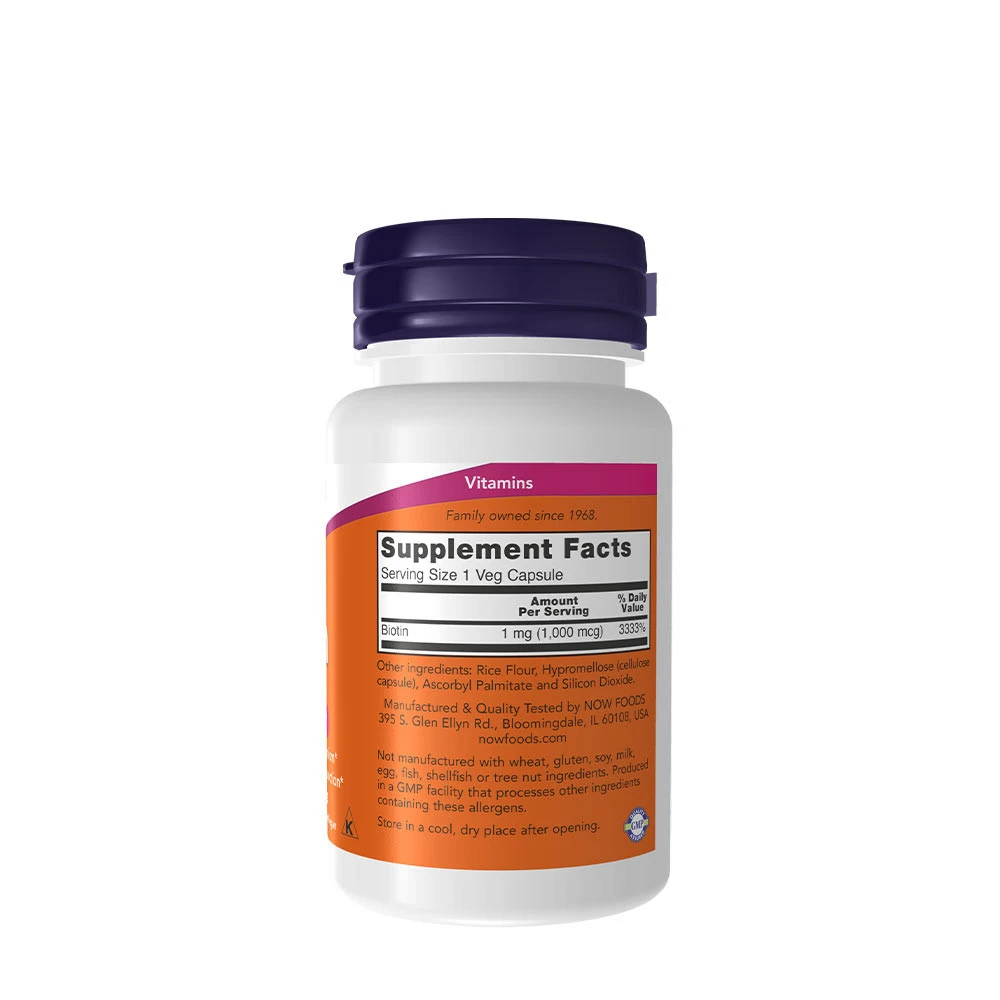NOW Foods - Biotin, 1000 mcg - 100 Kapseln – Bild 4