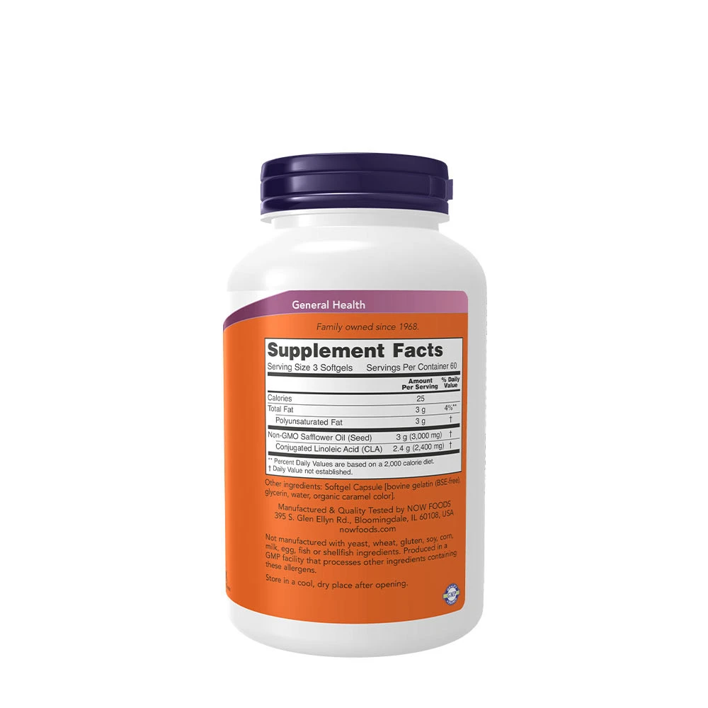 NOW Foods - CLA, 800 mg - 180 Weichkapseln – Bild 4