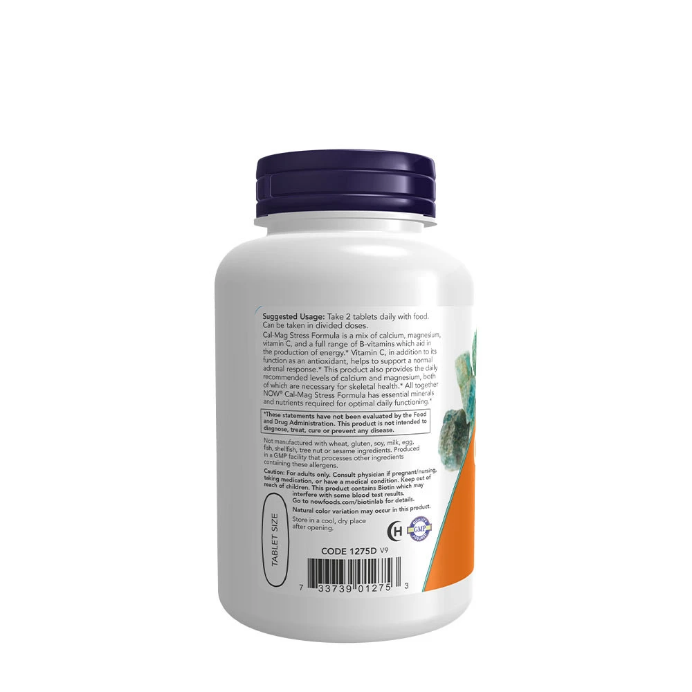 NOW Foods - Calcium-Magnesium mit B-Komplex und Vitamin C - 100 Tabletten – Bild 3