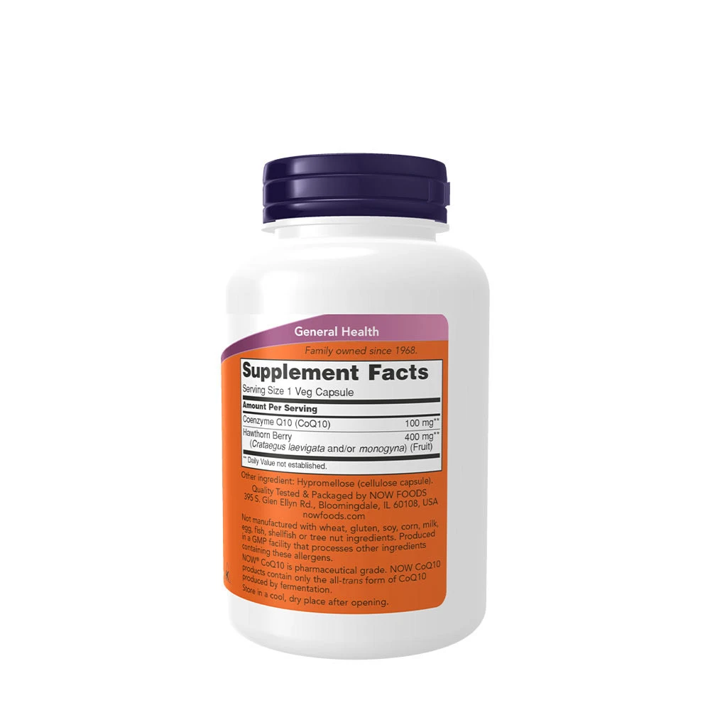 NOW Foods - Coenzym Q10 mit Weißdornbeeren, 100 mg - 180 Kapseln – Bild 5