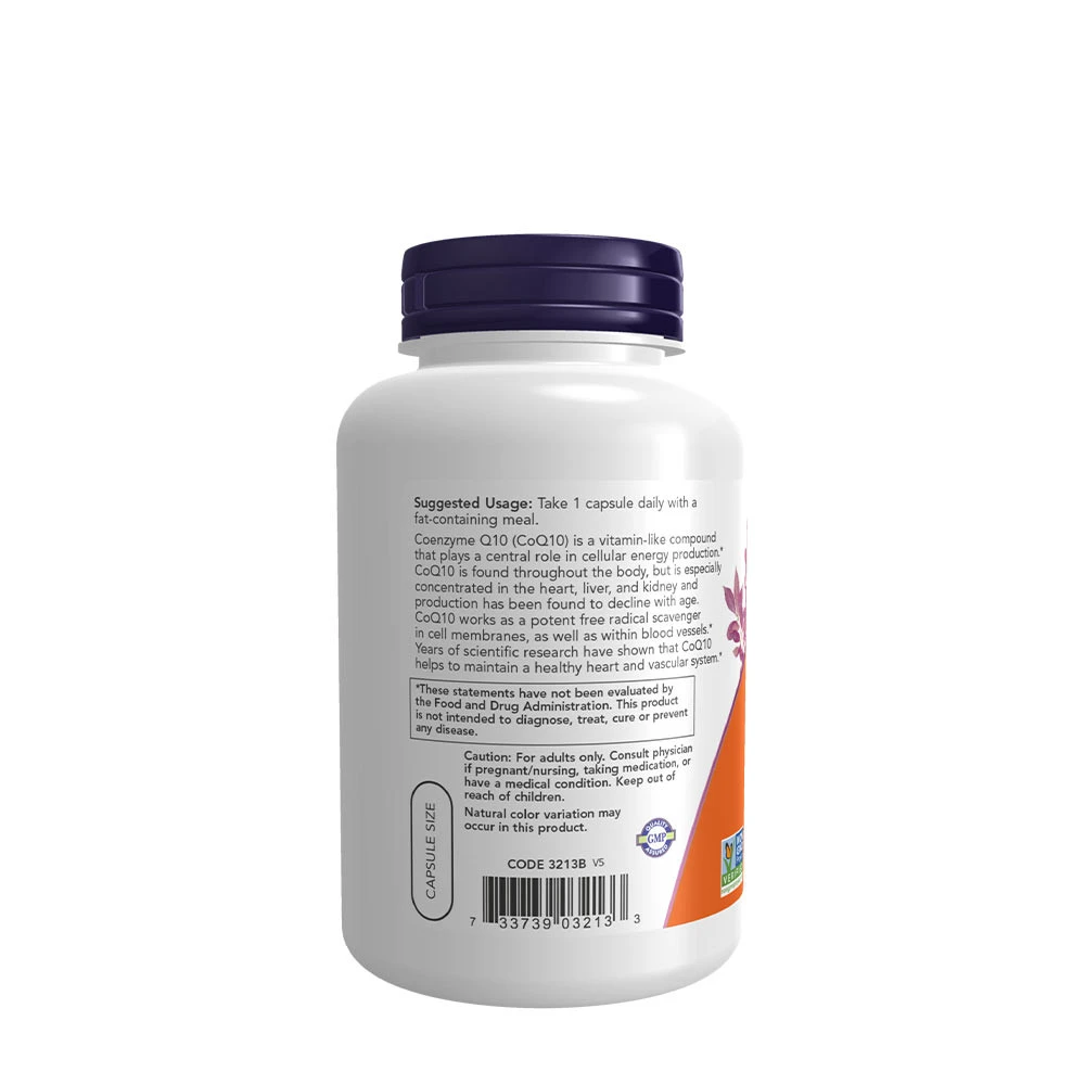 NOW Foods - Coenzym Q10 mit Weißdornbeeren, 100 mg - 180 Kapseln – Bild 6