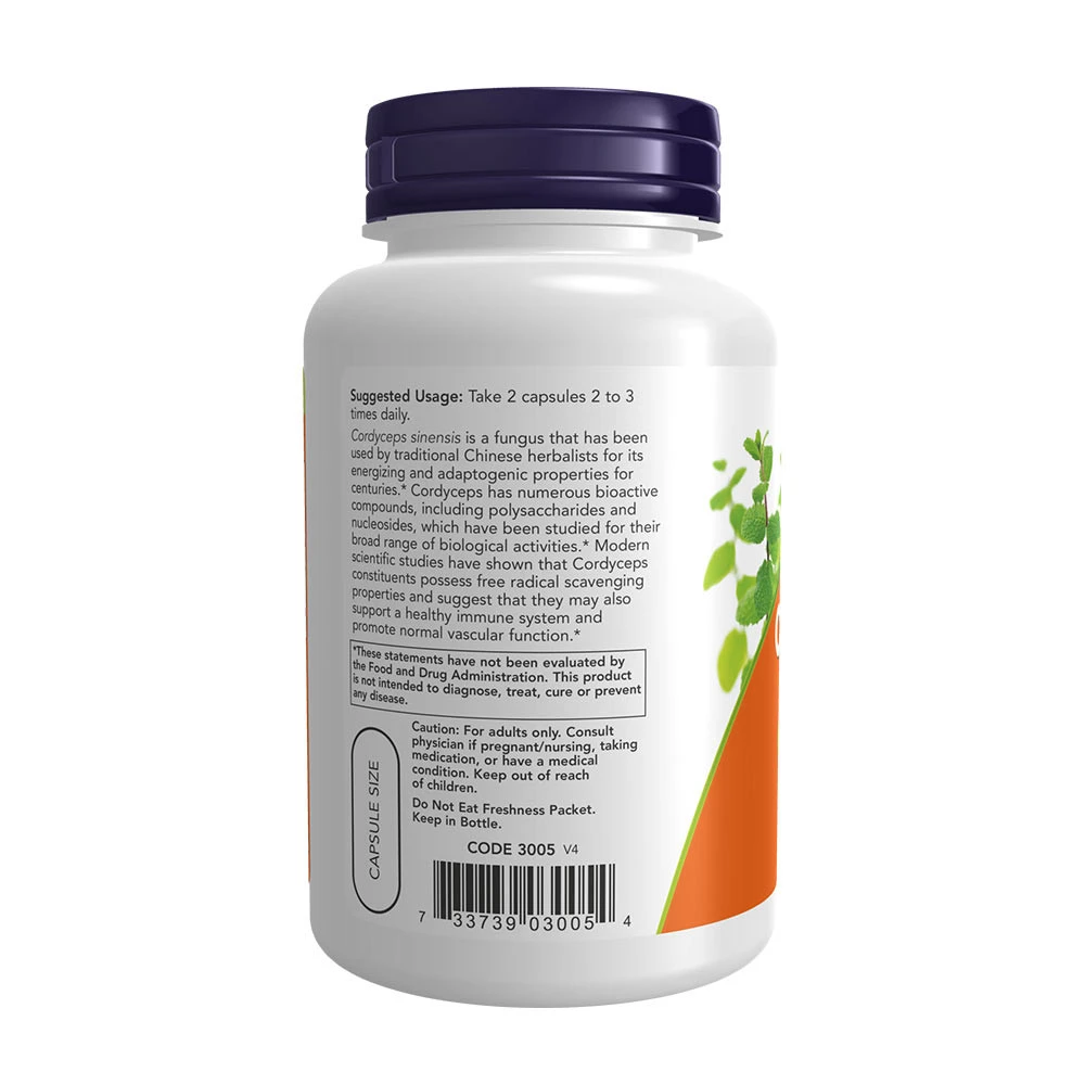 NOW Foods - Cordyceps, 750 mg - 90 vegetarische Kapseln – Bild 5